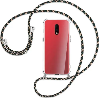 Produktbild von Handykette Backcover-Schutzhülle mit Band (Metall silberfarben) für OnePlus 7 - camouflage