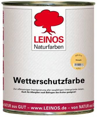 Produktbild von LEINOS Wetterschutzfarbe Maisgelb 0,75 l für Holz außen, auf Naturölbasis