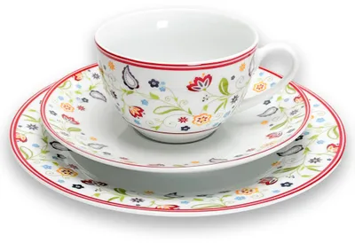 Zdjęcie produktu dla Flirt serwis kawowy Doppio Shanti 18-częściowy z kwiatowym wzorem, porcelana