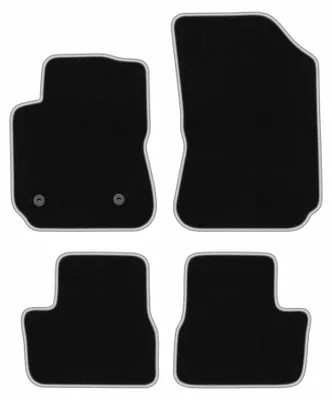 Image de Tapis de sol en moquette pour Citroen C4 Cactus 2014-2018 (crossover) – jeu 4 pièces, noir/argent, sur mesure – Wielganizator CARLUX