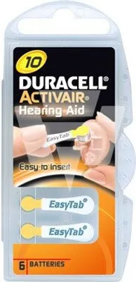 Produktbild von Duracell Hörgerätebatterie DA10 Zn/Luft 1,4V / 90mAh 6er Blister