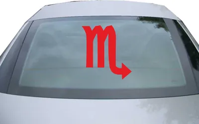 Produktbild von Indigos UG - Aufkleber Heckscheibe & Motorklappe DE2881 - rot - 600x550 mm - Skorpion Sternzeichen - Fisch - Auto Scheiben Fenster Heckklappe Tuning Racing JDM - Die cut