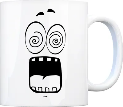 Produktbild von Tassengesichter Kaffeebecher mit verrücktes Gesicht Motiv Tasse Kaffeebecher