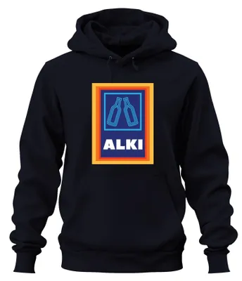 Produktbild von Alki Biertrinker Saufen Party Geschenkidee Lustig Hoodie Kapuzenpullover, Navy, 3XL