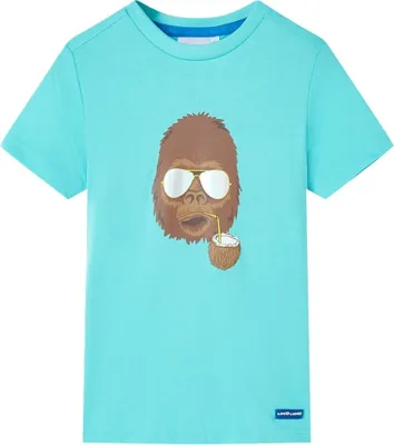 Produktbild von Kinder-Kurzarmshirt Aquablau 140