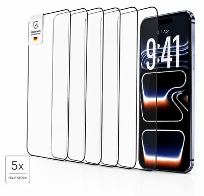 Obrázek produktu pro Tvrzené sklo pro iPhone – tvrzené 9H, ultra odolné proti poškrábání, 3D zakřivené, ochrana celé obrazovky, dotykové, snadná instalace – kompatibilní s iPhone 16, 15, 14, 13, 12, 11, Pro, Pro Max – iPhone 12 Mini / Sada 5 kusů