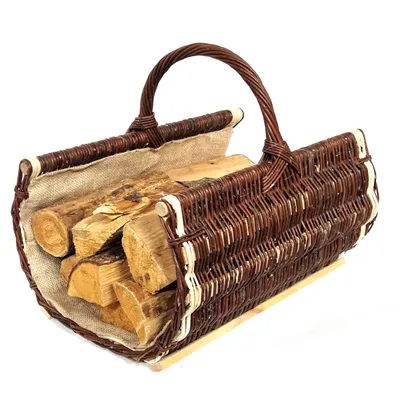 Produktbild von Tigana - Kaminkorb Holzkorb Kaminholzkorb aus Weide mit Jute 50 cm - 90150-50 2F