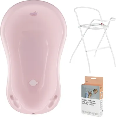 Produktbild von Babywanne, Ständer, Abfluss – Rosa