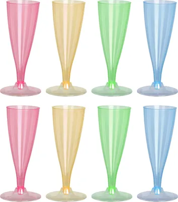 Produktbild von 16x Plastik Sektglas 130ml Champagnerglas Kunststoff Wiederverwendbar Sektkelch Plastikglas