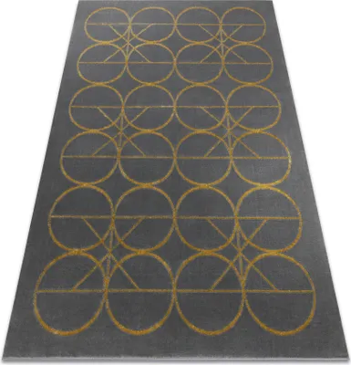 Obrázek produktu pro Koberec EMERALD výhradní 1010 glamour, stylový kruhy šedá / zlato šedá 240x330 cm