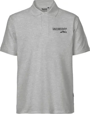 Produktbild von Huuraa Herren Polo Shirt Tanzlehrerin mit Herz L Sport Grey Bio Baumwolle Fairtrade Poloshirt Geschenkidee