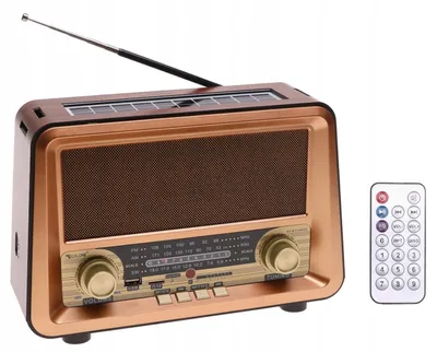 Zdjęcie produktu dla Radio RETRO Przenośne SOLARNE Głośnik Bluetooth MP3 USB TF PILOT Solar 4729