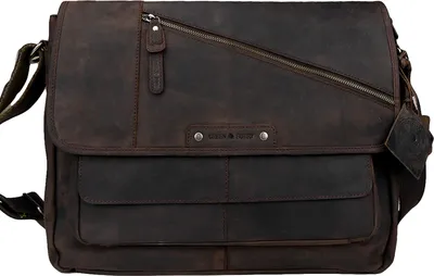 Produktbild von Greenburry Vintage Revival 1951-22 Leder Messenger Schultertasche Tobacco