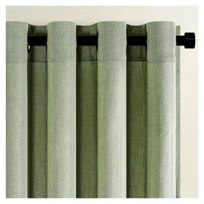 Produktbild von Vorhänge in Salbeigrün für das Wohnzimmer, moderne Gardinen-Sets mit Ösen, Voile in Leinenoptik, halbtransparent für das Schlafzimmer, 140 x 225 cm (B x H)