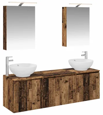 Productafbeelding van vidaXL Badkamerkast-set, 5 stuks, gerecycled hout, houtvezel