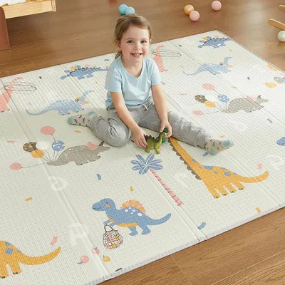 Productafbeelding van CASABEL Baby speelmat, dik en zacht, 180x150cm, motief jurassisch