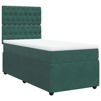 Produktbild von Boxspringbett mit Matratze Dunkelgrün 90x190 cm Samt