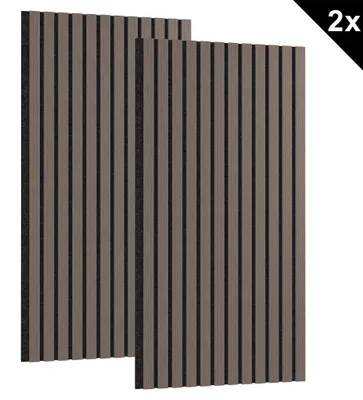 Productafbeelding van ACXIN Wandpanelen, set van 2, 120x60cm, 1,44m², akoestische panelen, geluidsabsorberende platen, wandbekleding, geschikt voor woonkamer, kantoor, thuisbioscoop, walnootbruin