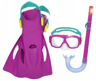 Produktbild von Bestway Schnorchel-Set Rosa Maske, Schnorchel, Flossen