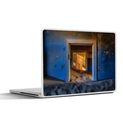 Produktbild von MuchoWow® Laptop Aufkleber Sticker Cover Sand - Blau - Tür - Architektur 31x22.5 cm - Laptop-Deko