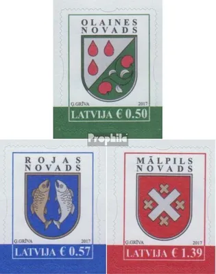 Produktbild von Briefmarken Lettland 2017 Mi 1006-1008 (kompl.Ausg.) postfrisch Bezirkswappen