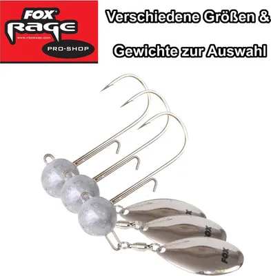 Produktbild von 3 Fox Rage Jighaken Spin Jigs Jigköpfe Gummifische , Größe:25g / Gr. 4/0