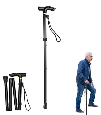 Obrázek produktu pro Skládací turistická hůl z lehkého hliníku s ergonomickou rukojetí a protiskluzovou koncovkou
