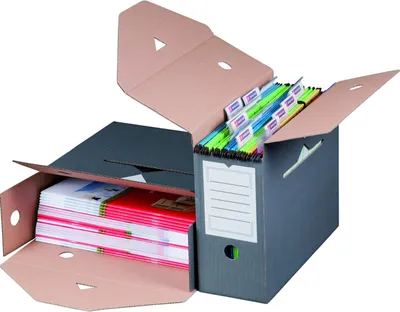 Produktbild von 1760 x Archivboxen Archivschachteln für Hängemappen 12cm Anthrazit