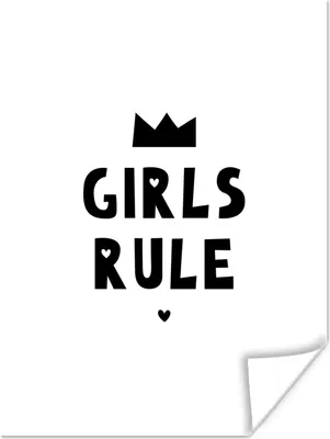 Produktbild von MuchoWow® Poster Zitate - Kinder - Mädchen - Mädchen regieren - Sprichwörter 120x160 cm - Wandbilder