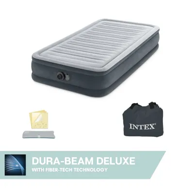 Produktbild von Intex 67766 Luftbett/ Matratze, Campingbett , mit integrierter Luftpumpe, 99 x 191 x 33 cm