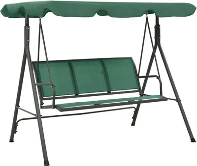 Image de Balancelle de jardin vert 170 cm textilène et acier