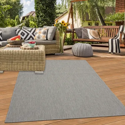 Produktbild von Klassisch-moderner Sisal Teppich Wintergarten in grau Größe - 140 x 200 cm