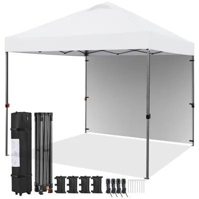 Produktbild von Yaheetech Faltpavillon Pop Up Pavillon 3x3m mit 1 Seitenwänden Campingpavillon Wetterfest Stabil Höhenverstellbar UV Schutz 50+ Faltzelt