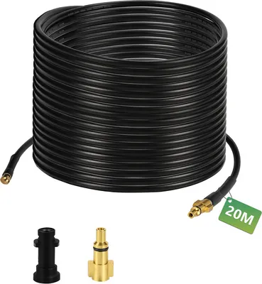Produktbild von Jopassy Rohrreinigungsschlauch für Hochdruckreiniger 180bar- Rohrreinigungsset Schlauch mit Adapter geeignet für Kärcher K2-K7 20m