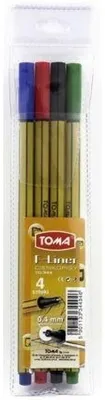 Zdjęcie produktu dla Cienkopis F-Liner 4 kolory TOMA
