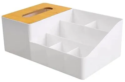 Zdjęcie produktu dla Organizer biurkowy drewniany pudełko na chusteczki przechowywanie