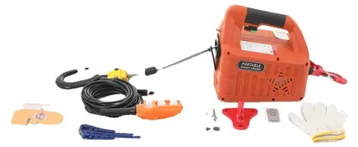 Obrázok produktu pre Elektrické navijaky, výkon 1500 W, nosnosť 500 kg, výška zdvihu 7,6 m, rýchlosť zdvihu 5 m/min, bezdrôtové diaľkové ovládanie