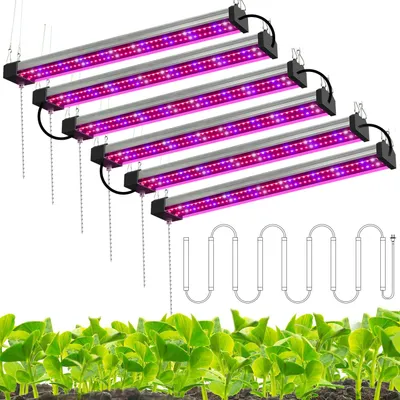 Produktbild von 96 LED Pflanzenlampe Vollspektrum Grow Lampe Zimmerpflanzen Wachstumslampe Pflanzenlicht mit Zugkette Schalter, 50cm