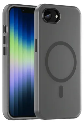Produktbild von Mobigear Stoßfeste iPhone 16e MagSafe Hülle, Hartschalenhülle, Rückseite - Schwarz