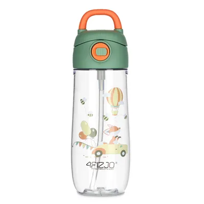 Produktbild von 4FIZJO 550 ml Kindertrinkflasche, Tritan, auslaufsicher, mit Griff, bunt für Schule, Sport, Reisen