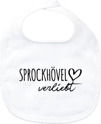 Produktbild von Huuraa Baby Lätzchen Sprockhövel verliebt White Klettverschluss  Baumwolle Latz Geschenkidee
