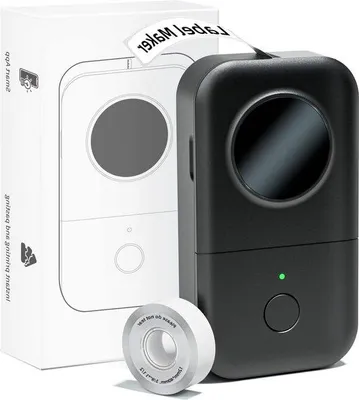 Produktbild von Famanu Mini Etikettendrucker grau - D30 Etikettiergerät mit Labelfunktion
