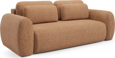Immagine prodotto di Sessame - Divano Letto 3 Posti, 266x121 cm Arancione, Contenitore