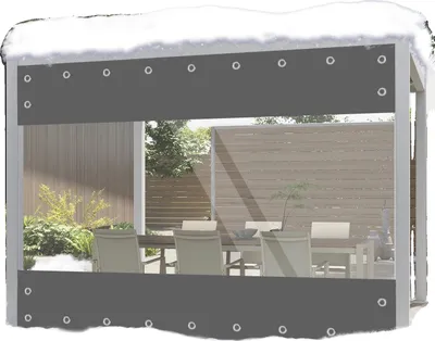Obrázek produktu pro PVC plachty na zahradu/stodolu/garáž, odolné proti povětrnostním vlivům, odolné proti UV záření, šedé, šedé, H3xŠ2,1M