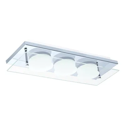 Obrázek produktu pro Nástěnné světlo Stropní světlo ABIOLA LED 3x6W ocel chrom, čiré sklo, matné 3000K D:33cm Š:11,5cm V:5,5cm