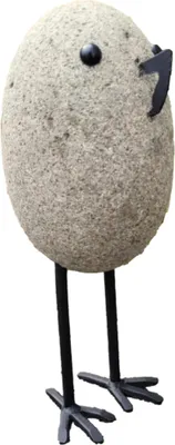 Immagine prodotto di Figura in pietra "Pebble bird" grande, in pietra naturale Nuova resistente al gelo, Ciottoli da spiaggia, figura in pietra per il giardino, realizzata a mano V-710031