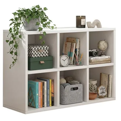 Zdjęcie produktu dla Regał Modułowy Komoda Biała Na Książki Z 6 Półkami Loft Styl Skandynawski