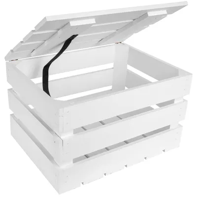 Productafbeelding van Creative Deco Grote Houten Doos met Deksel Wit, 40 x 30 x 22 cm