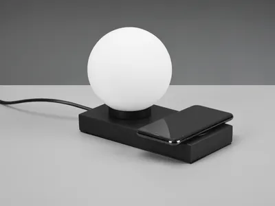 Produktbild von LED Tischlampe Nachttischlampe Fensterbank Lampenschirm Glas Kugel Weiß 12cm