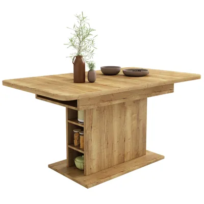 Produktbild von Esstisch mit Aufbewahrung (1-St., 130/70/75 cm), Tischplatte erweiterbar, Esszimmertisch